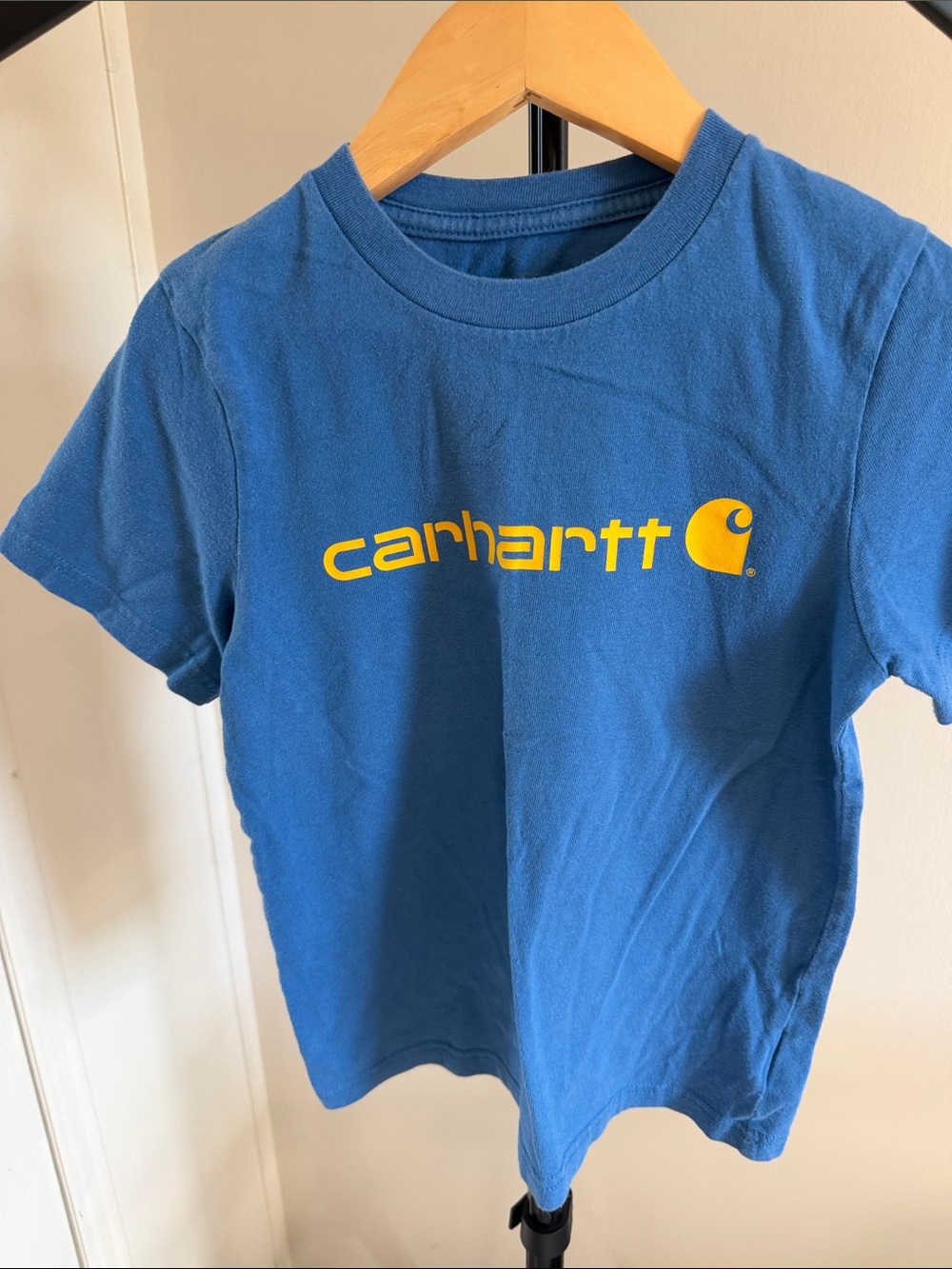 Carhartt Boys Blue Logo Graphic T-Shirt Size 5